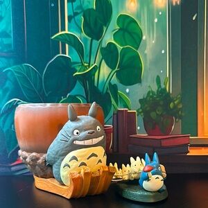 Totoro Planter and Figurine Set